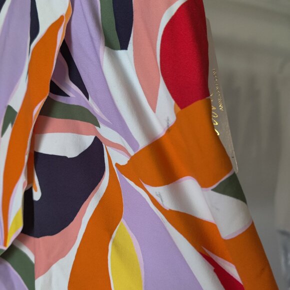 SOILED Anne Cole Women's Tulip Draped Swim Skirt Tropic Palm Size S $65 O277 - Picture 4 of 5